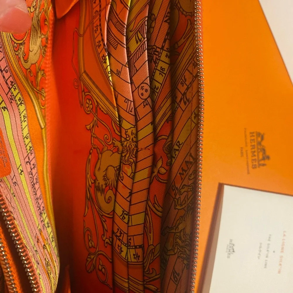 Hermes Vintage Orange Sun Silk’In Wallet